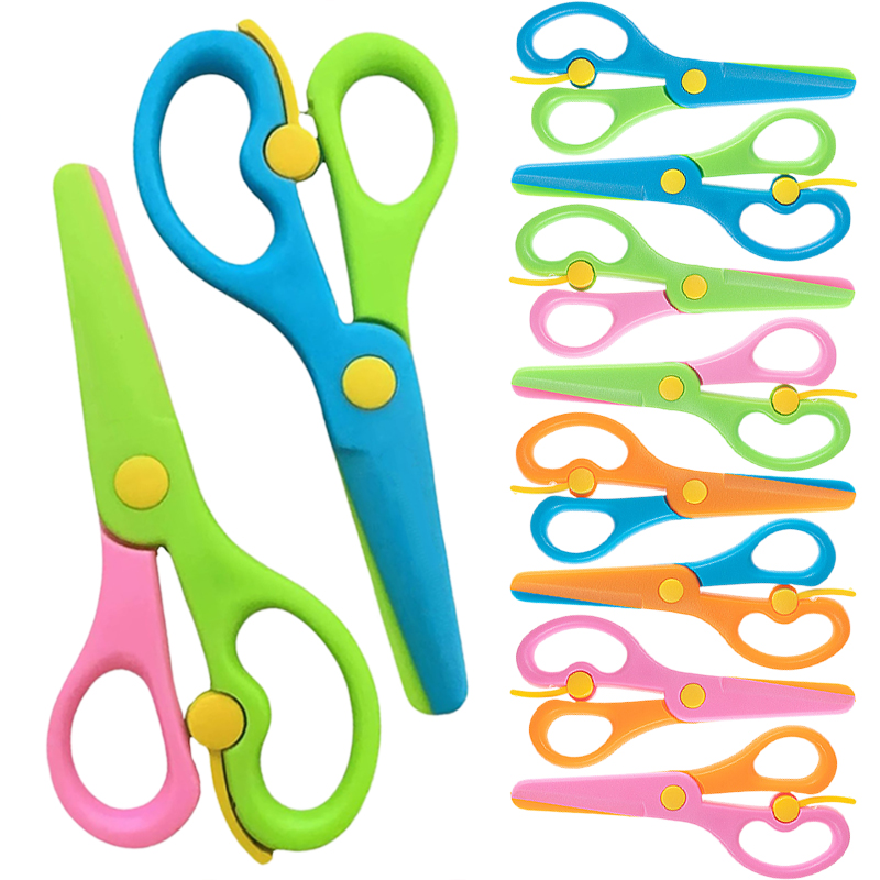 Baby Food Scissors - Пластиковые ножницы, двухцветные ножницы ручной работы,