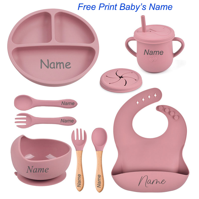 Baby Food Menu - 8 шт., набор силиконовой посуды, персонализированное
